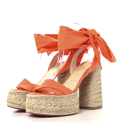 Christian Louboutin Gabardine Mariza Du Desert 130 Sandals 38 Orange 4 of 8
