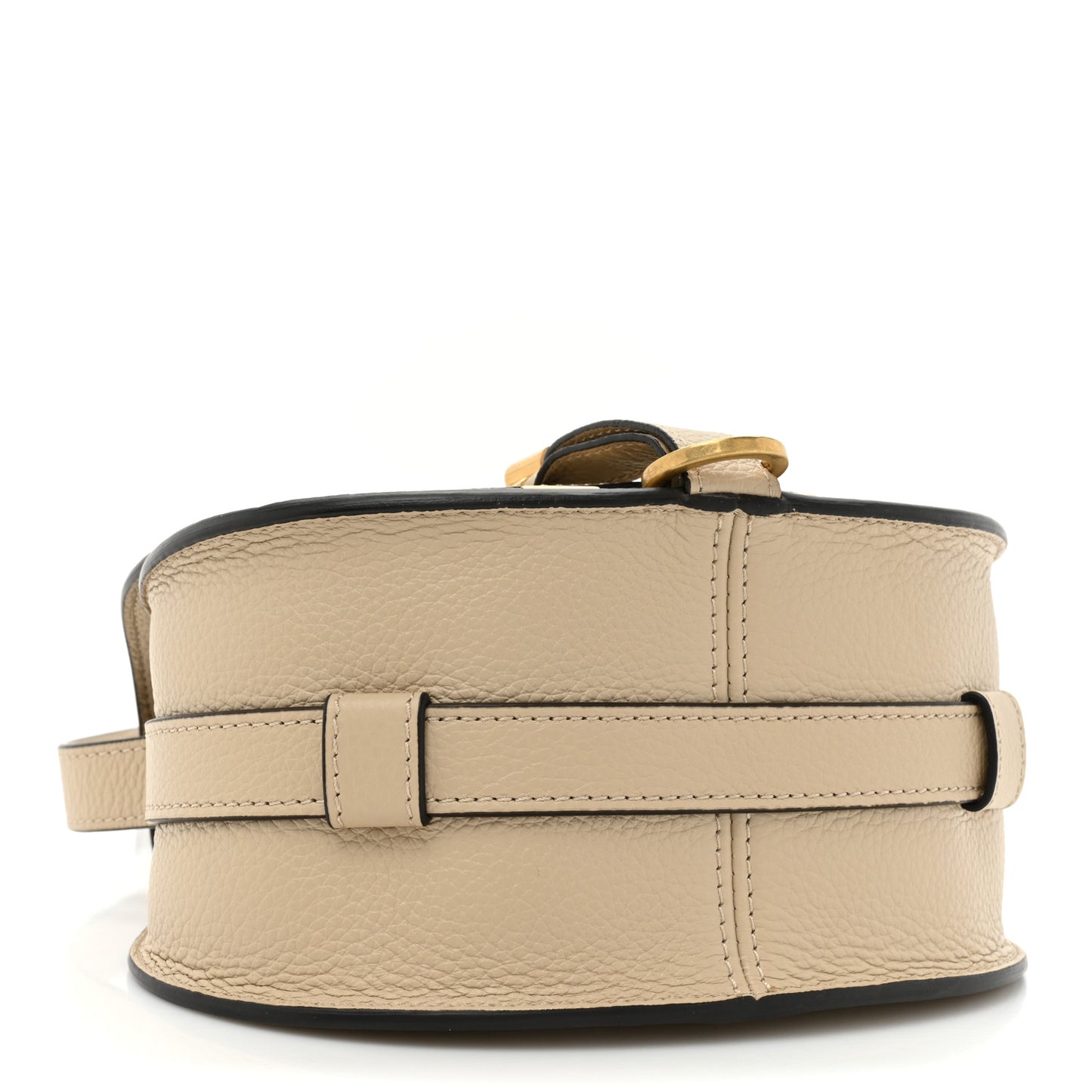 Grained Calfskin Small Marcie Saddle Bag Root Beige