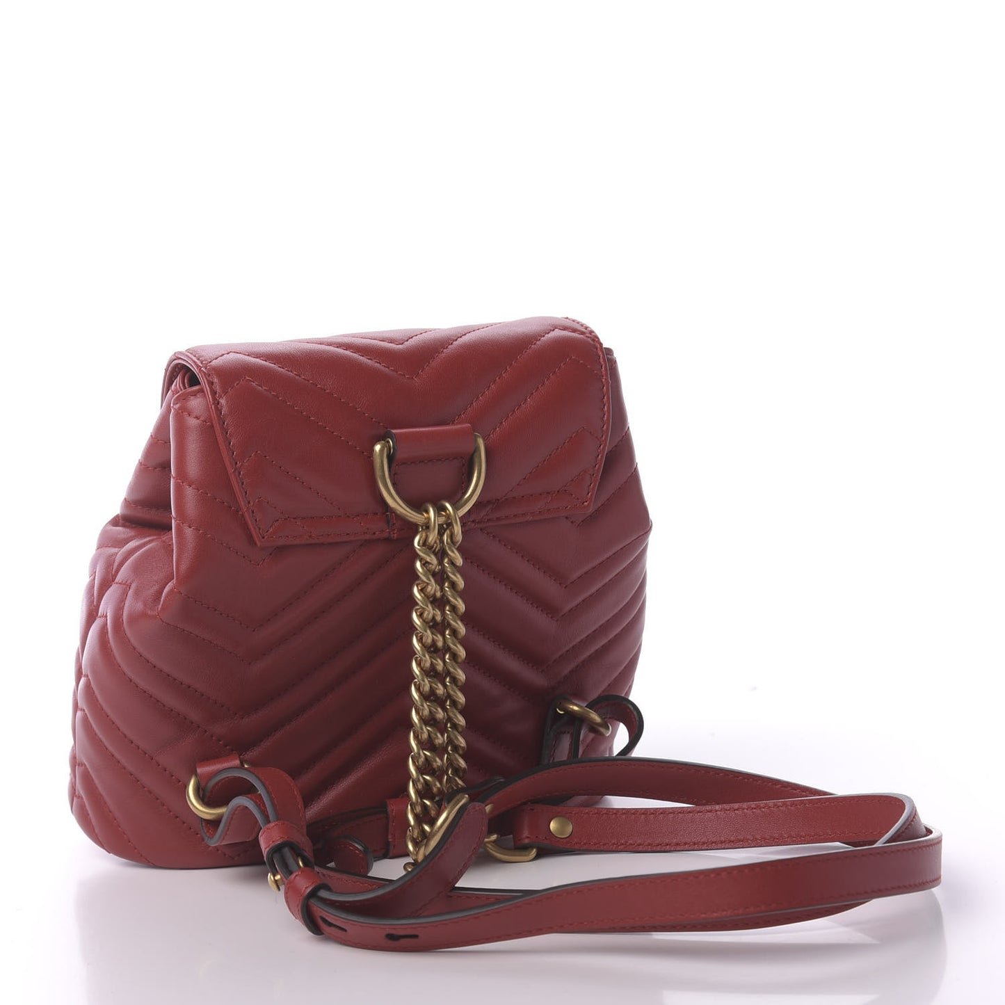 Calfskin Matelasse GG Marmont Flap Backpack Hibiscus Red
