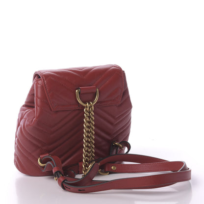 Gucci Calfskin Matelasse GG Marmont Flap Backpack Hibiscus Red 2 of 10