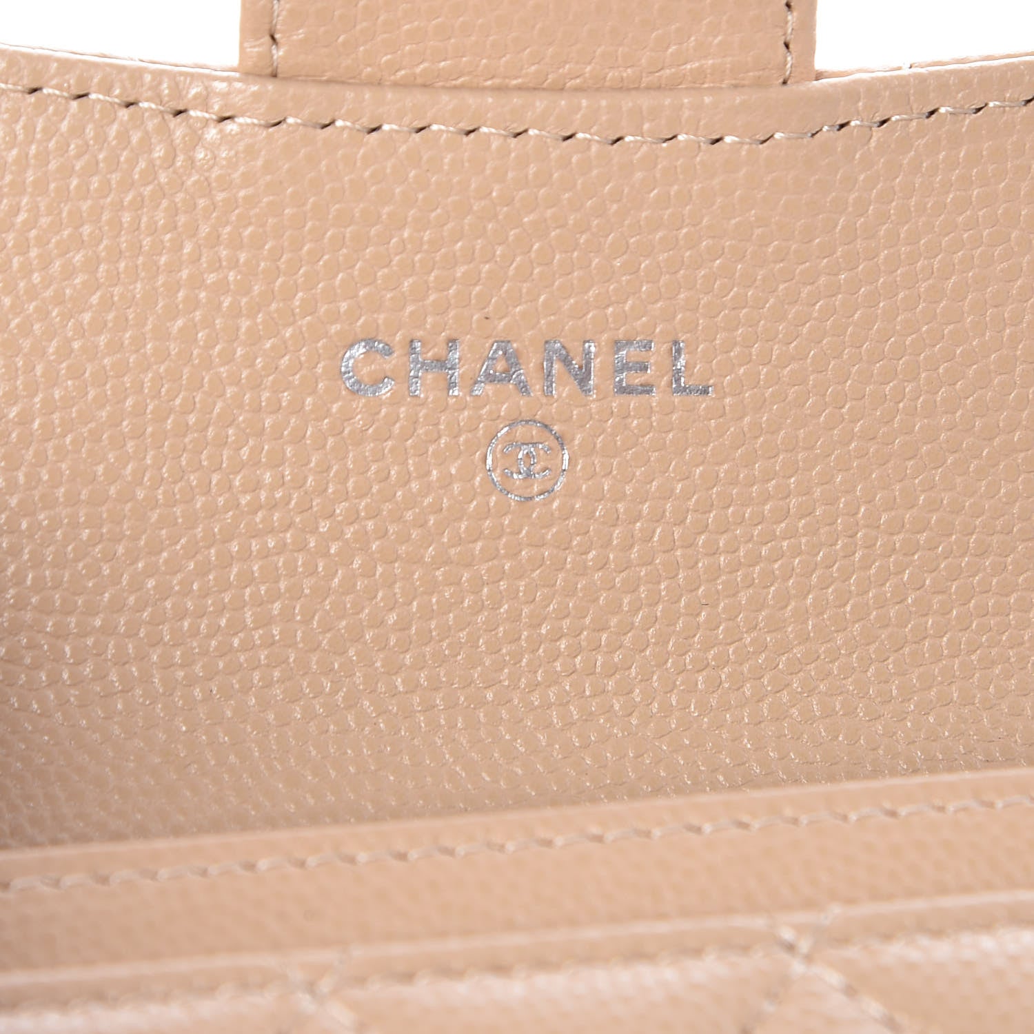 Chanel Caviar Quilted Card Holder Wallet Beige 6 of 10