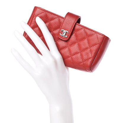 Chanel Caviar Quilted Mini Phone Holder Clutch Red 2 of 13