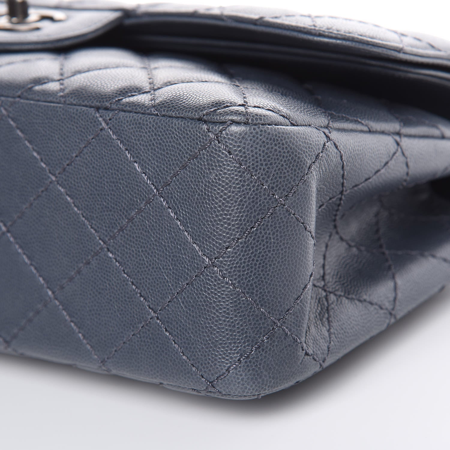 Chanel Caviar Quilted Jumbo Double Flap Dark Grey 9 of 15