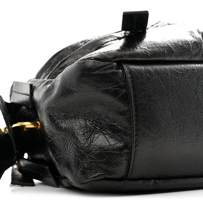 Christian Dior Crinkled Calfskin Small Grand Tour Bowling Bag Black 9 of 10