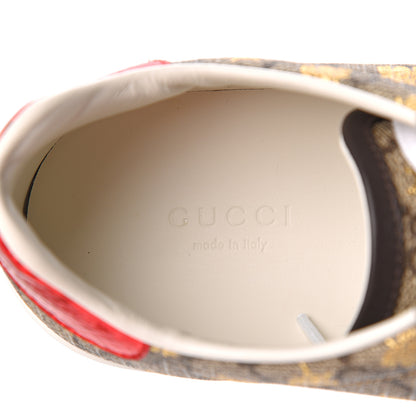 Gucci GG Supreme Monogram Bees Ayers Web Womens Ace Sneakers 37 Beige Oro Green Red 10 of 10