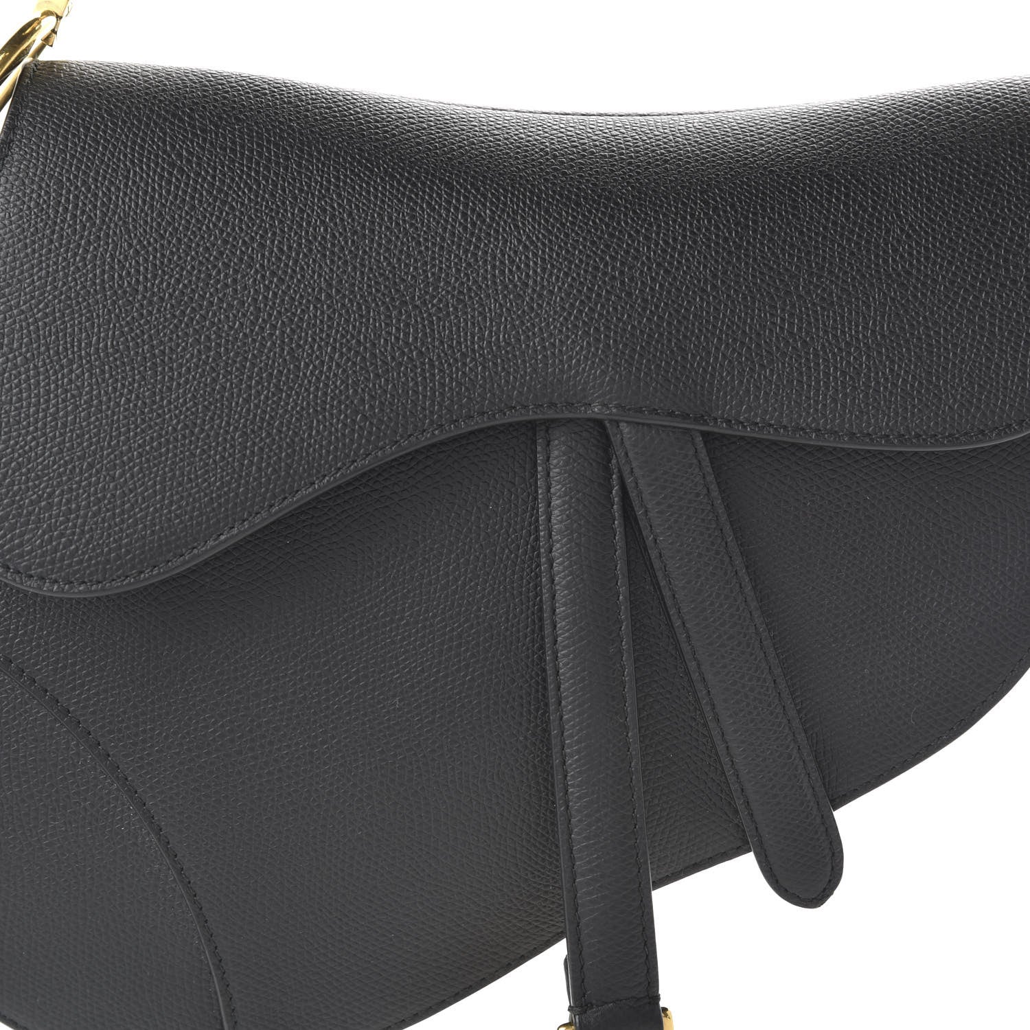 Christian Dior Grained Calfskin Saddle Bag Black 10 of 11