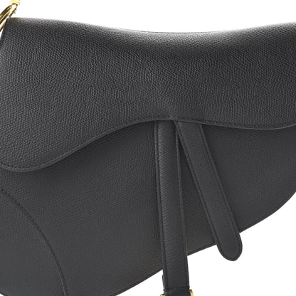 Christian Dior Grained Calfskin Saddle Bag Black 10 of 11