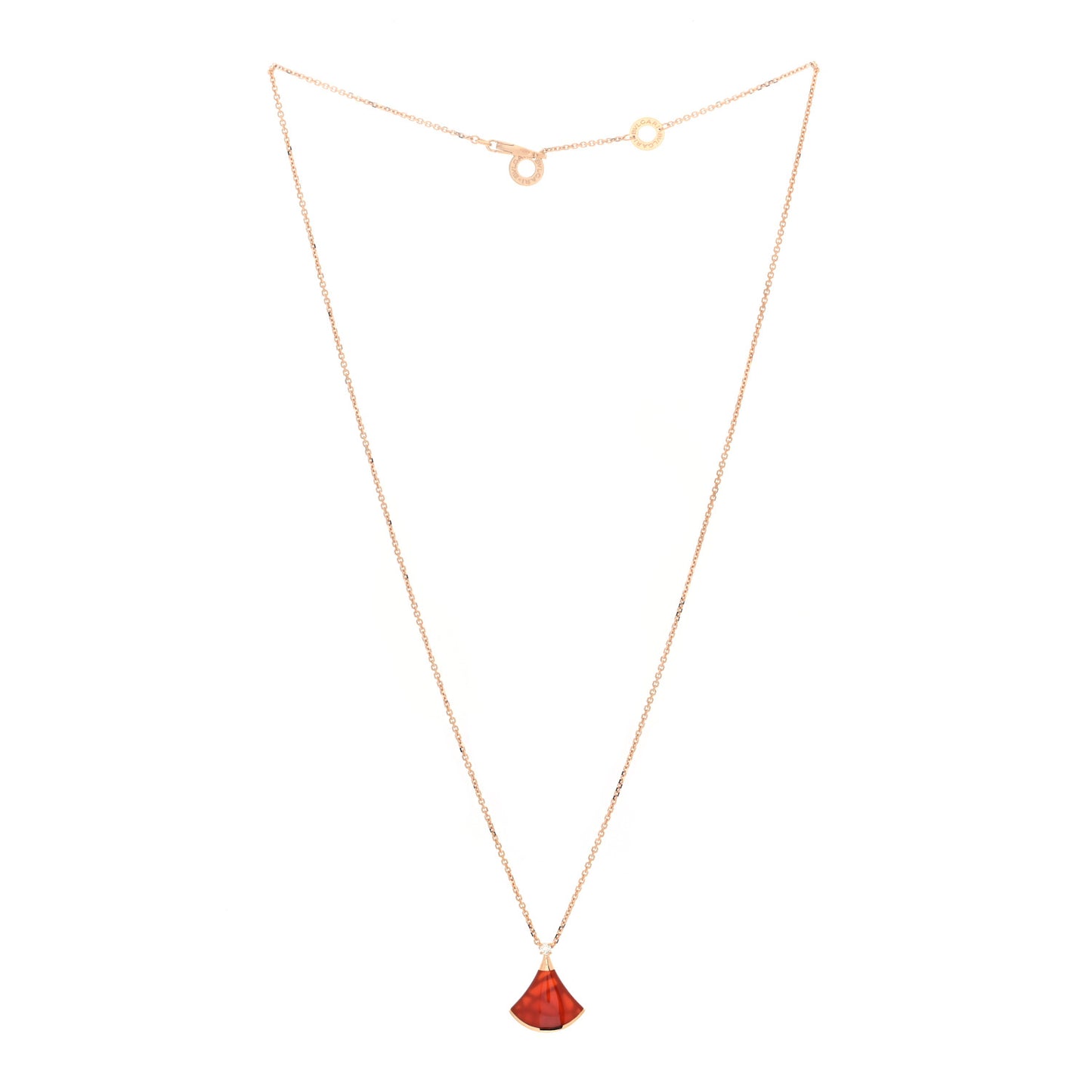 18K Rose Gold Diamond Carnelian Divas' Dream Pendant Necklace