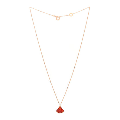 Bulgari 18K Rose Gold Diamond Carnelian Divas' Dream Pendant Necklace 3 of 5