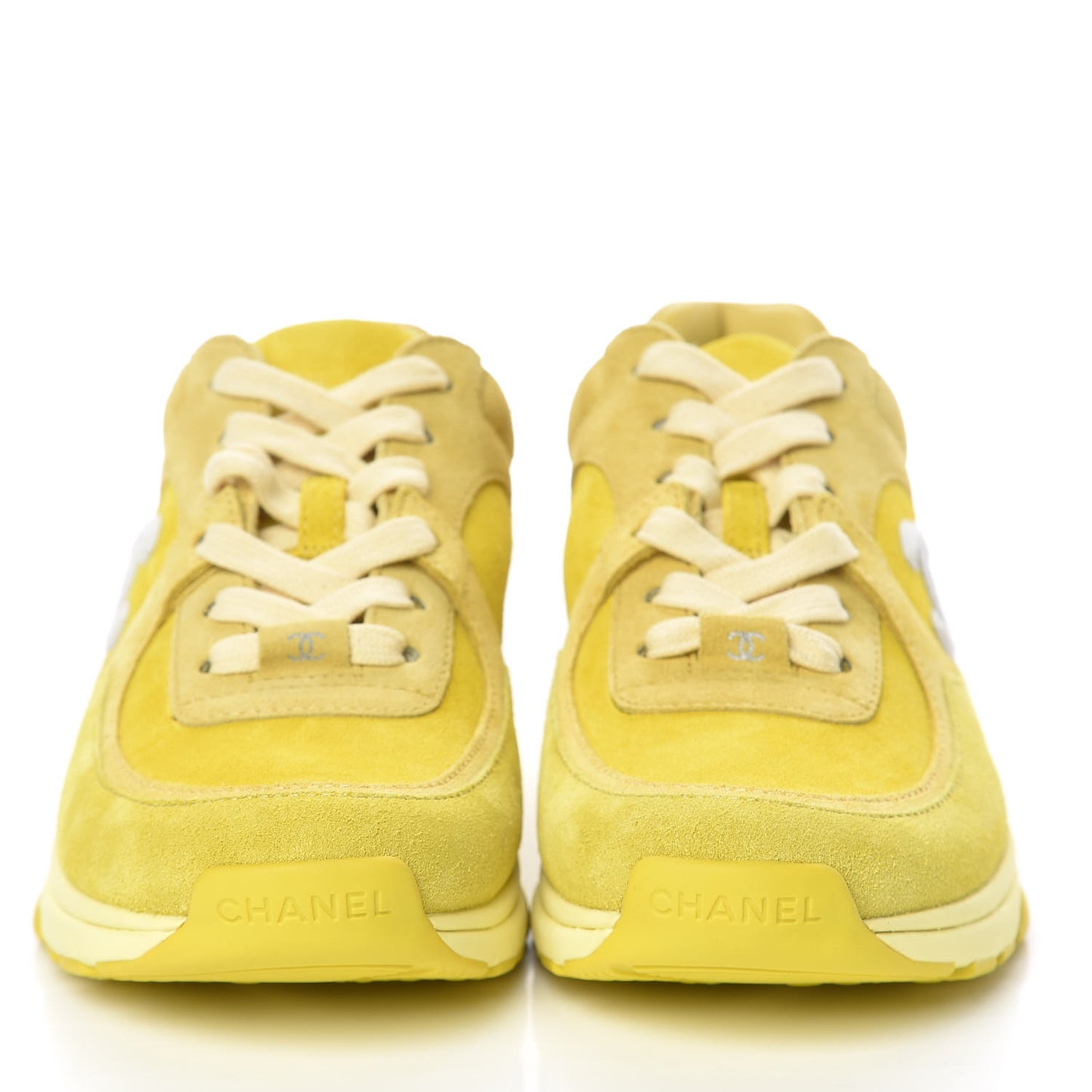 Suede Calfskin CC Sneakers 37 Yellow