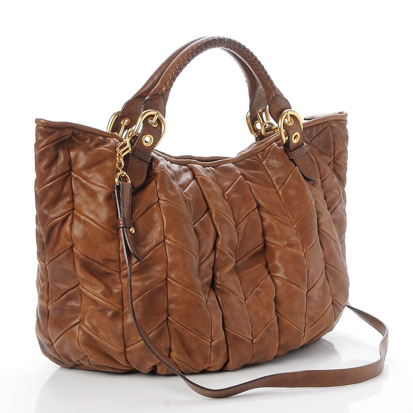 Nappa Large Patchwork Tote Cammello