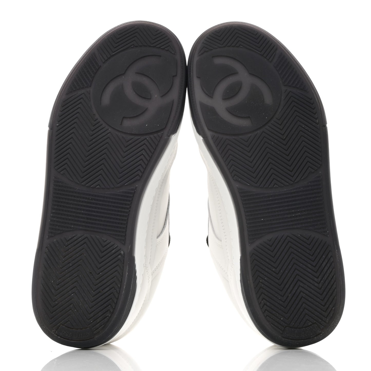 Calfskin CC Womens Sneakers 36 White Black