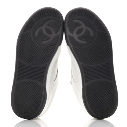 Chanel Calfskin CC Womens Sneakers 36 White Black 5 of 10