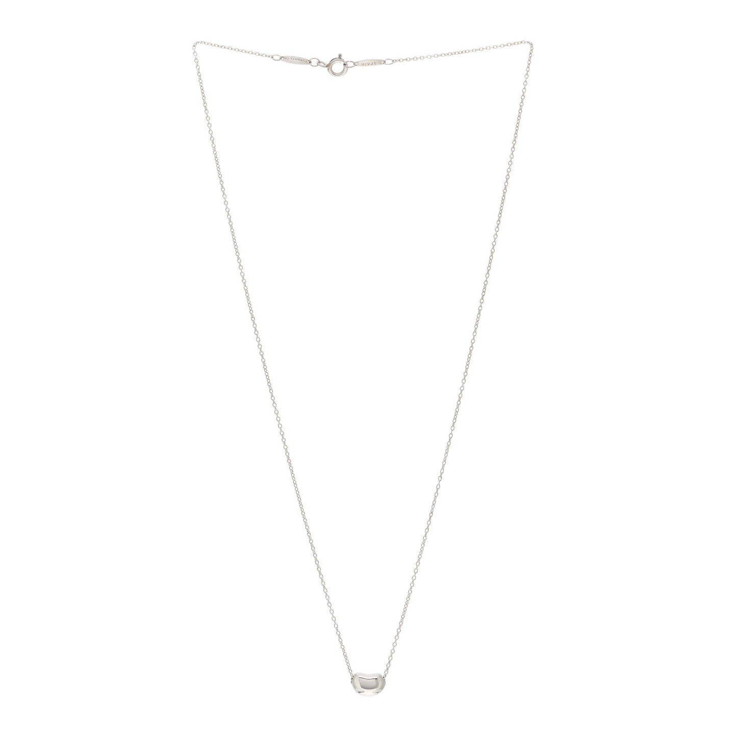 Sterling Silver 9mm Elsa Peretti Bean Pendant Necklace