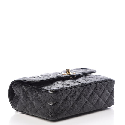 Chanel Crumpled Grained Calfskin Quilted Mini Two Tone Flap Black 4 of 11