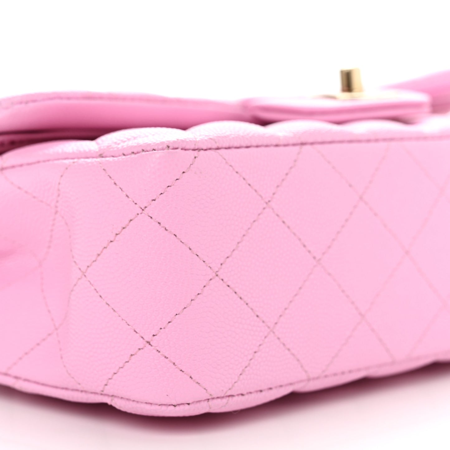 Caviar Quilted Medium Double Flap Pink