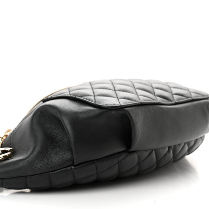 Chanel Lambskin Quilted Waist Bag Fanny Pack Black 10 of 15
