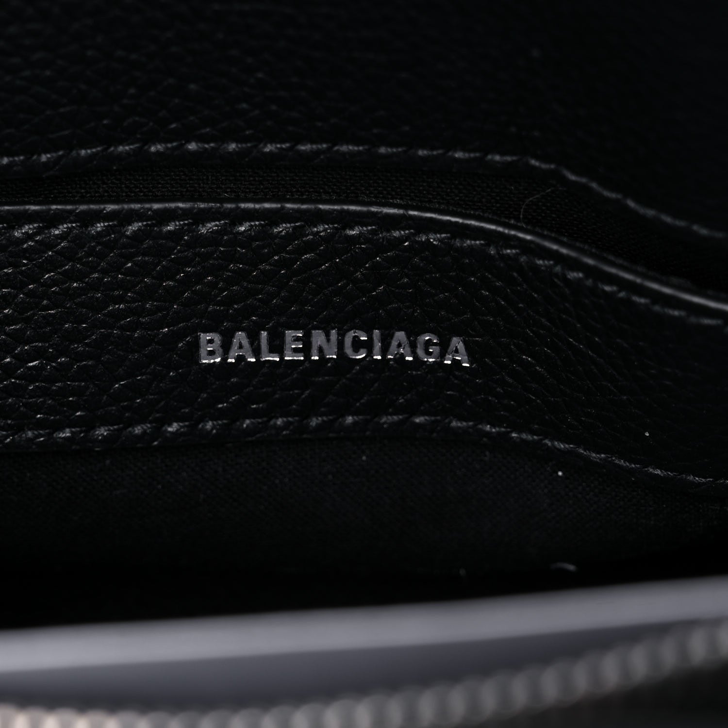 Balenciaga Grained Calfskin Cities Paris XXS Ville Top Handle Bag Black White 6 of 8