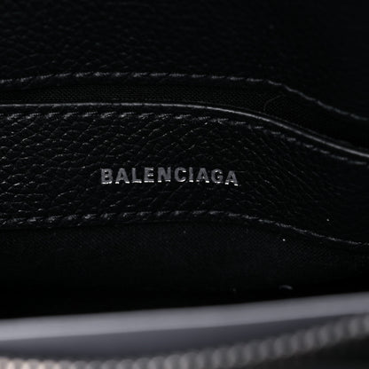 Balenciaga Grained Calfskin Cities Paris XXS Ville Top Handle Bag Black White 6 of 8