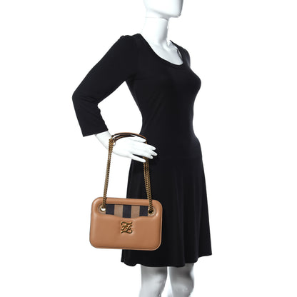 Fendi Vitello King Nubuck Pequin Karligraphy Pocket Shoulder Bag Biscuit Tobacco Moro 2 of 13