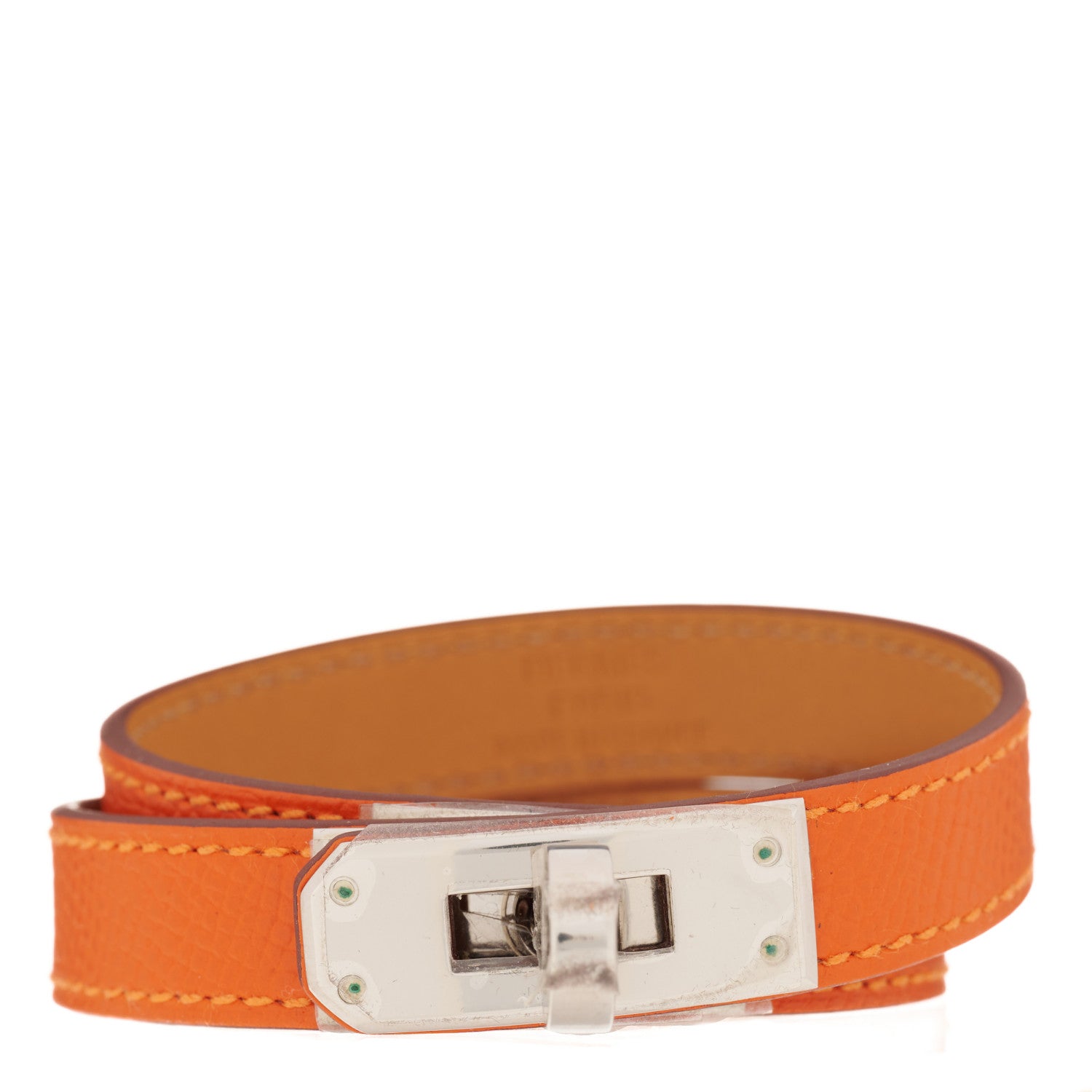 Hermes Epsom Kelly Double Tour Bracelet M Feu 1 of 5