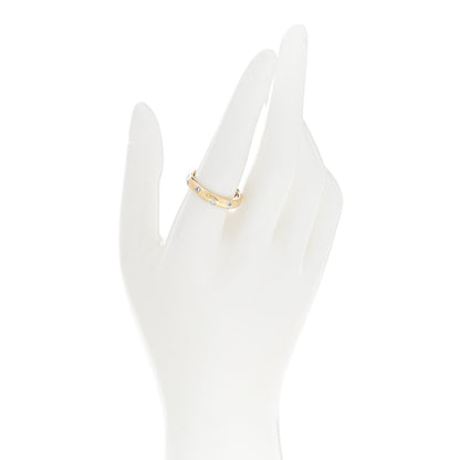 Tiffany 18K Yellow Gold Platinum Diamond 4mm Etoile Band Ring 56 7.5 2 of 7