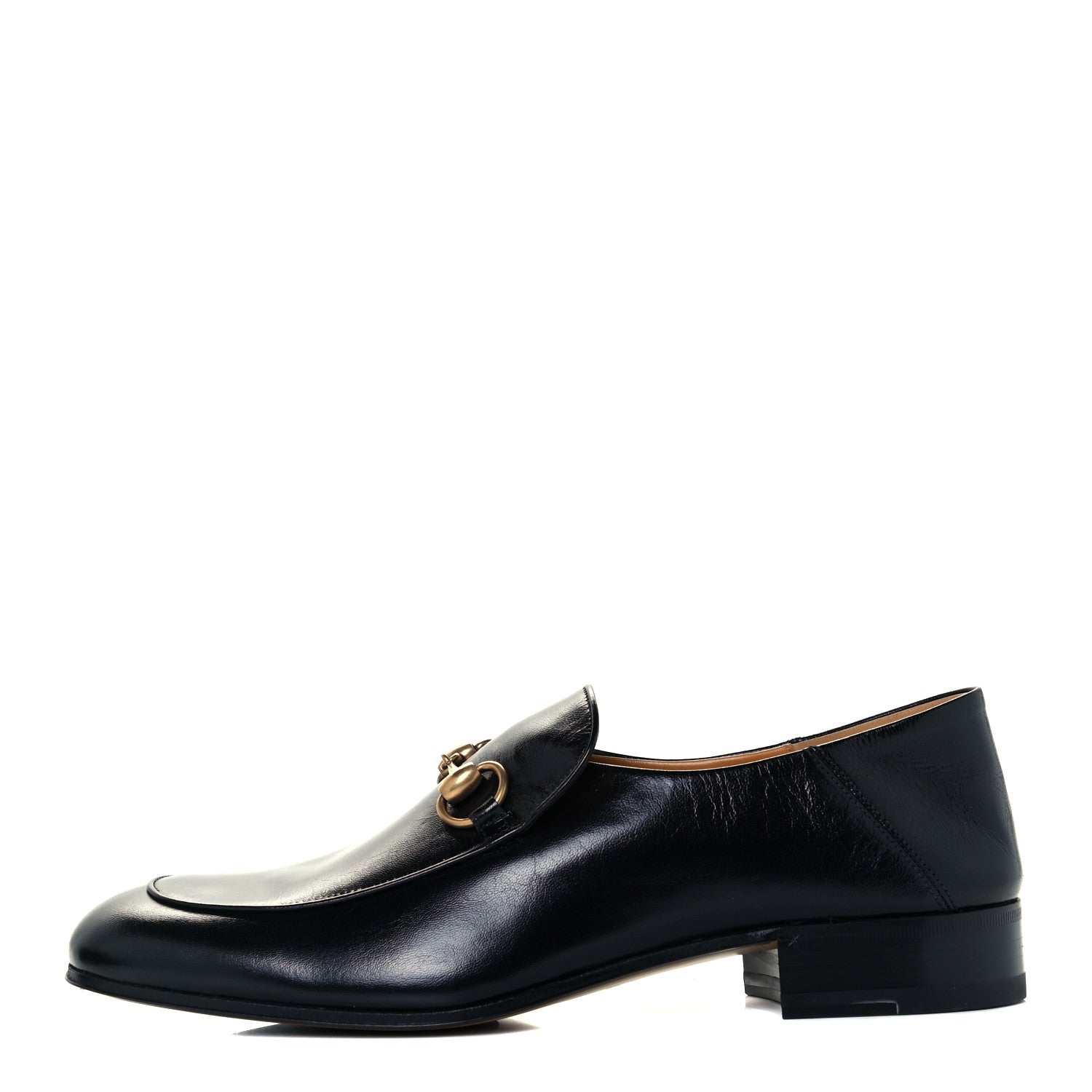Gucci Goatskin Mens Horsebit Loafers 8.5 Black 1 of 9