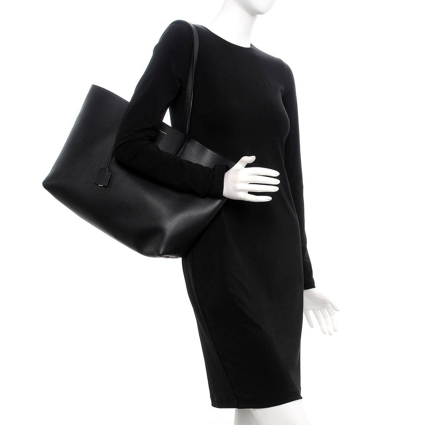 Calfskin Large Shopping Tote Black