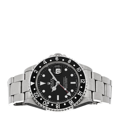 Rolex Stainless Steel 40mm Oyster Perpetual Date GMT Master II Watch Black 16710 2 of 5