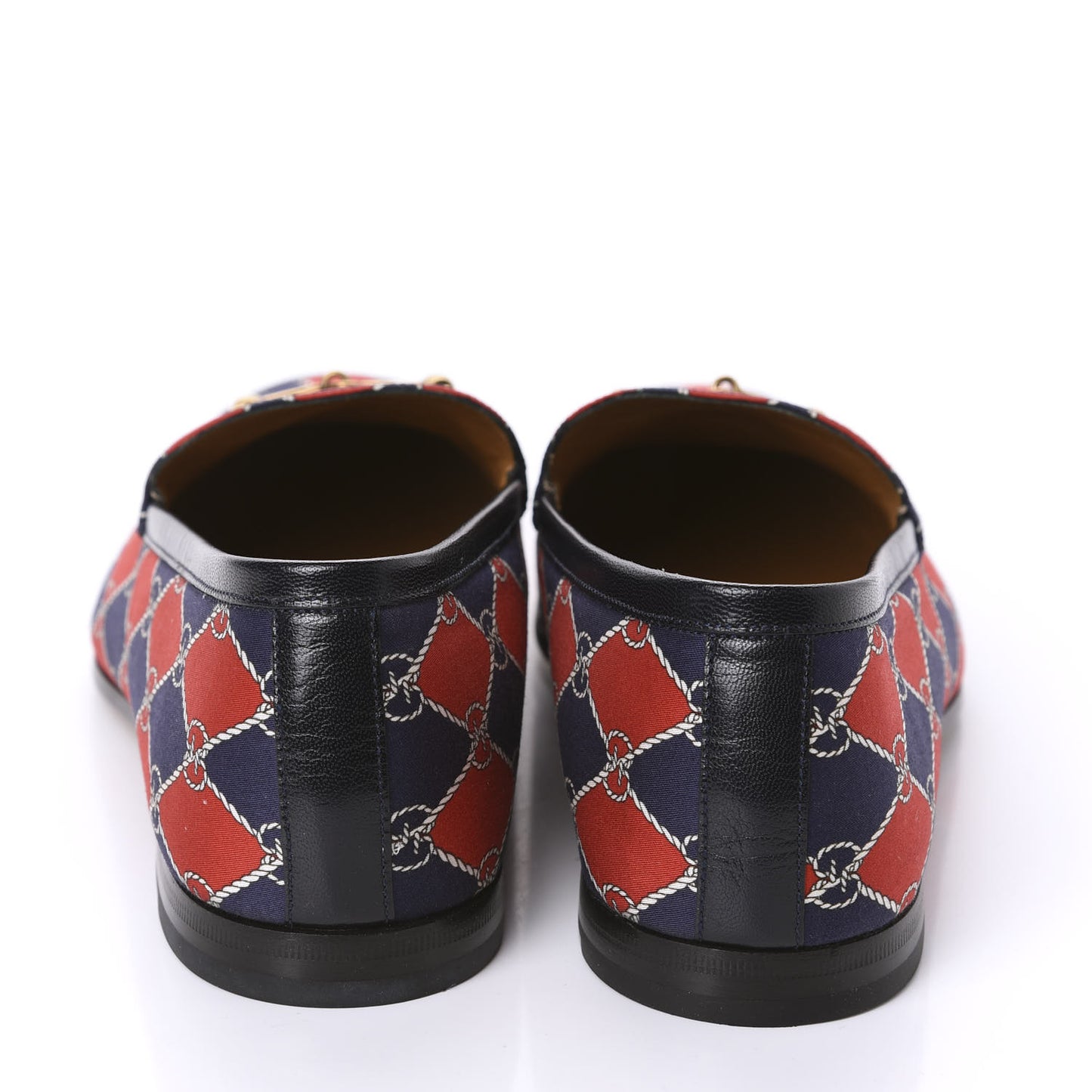 Mini GG Rhombus Chain Horsebit Mens Jordaan Loafers 10 Royal Bleuett Red