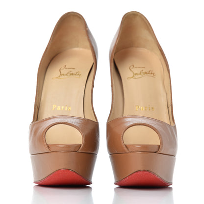 Christian Louboutin Calfskin Lady Peep 150 Pumps 36 Safari 2 of 25