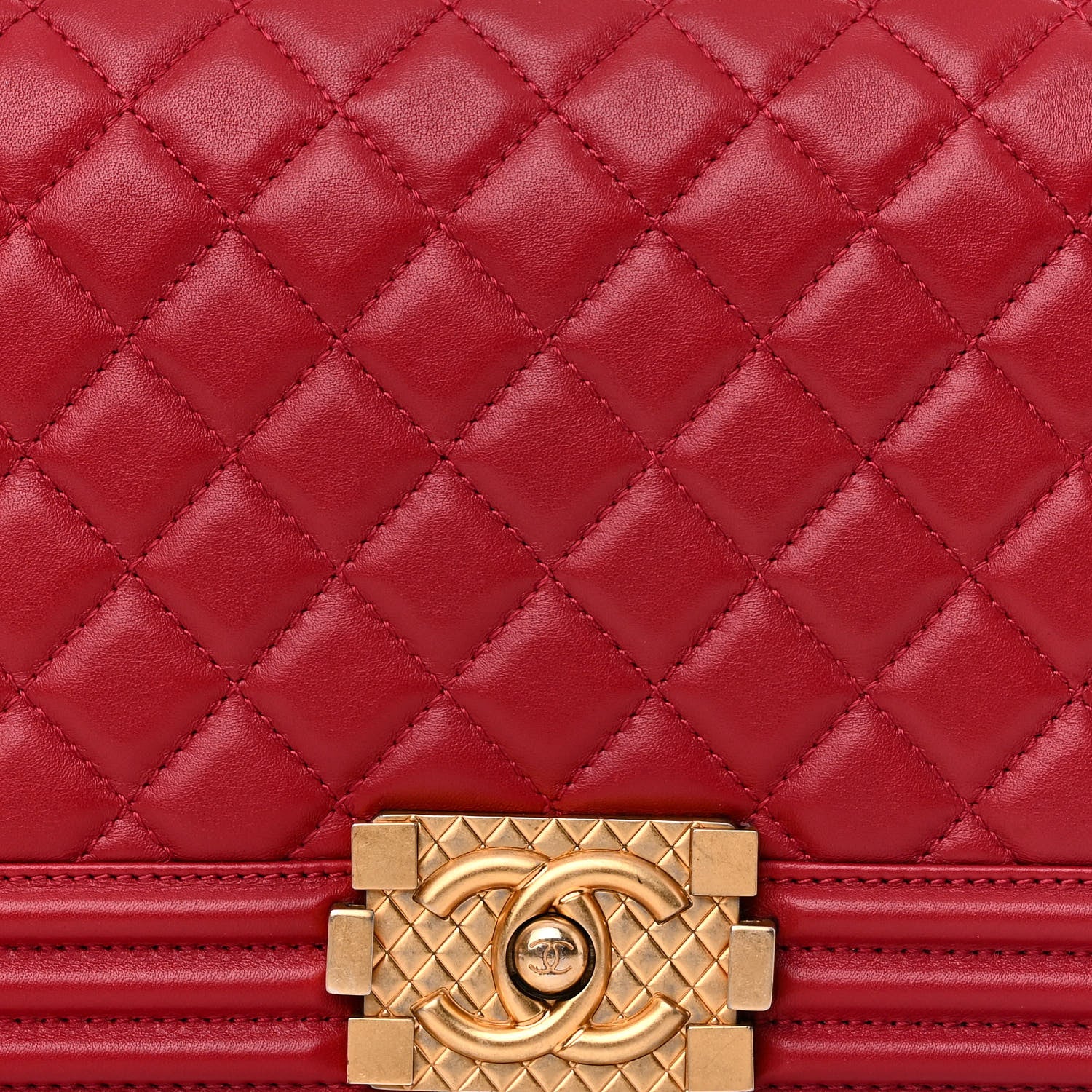 Chanel Calfskin Medium Boy Logo Top Handle Flap Red 8 of 15