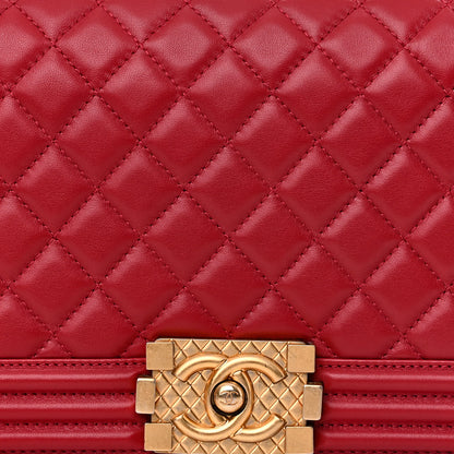 Chanel Calfskin Medium Boy Logo Top Handle Flap Red 8 of 15