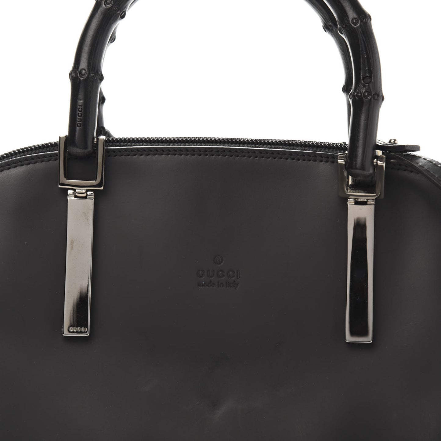 Calfskin Bamboo Top Handle Black