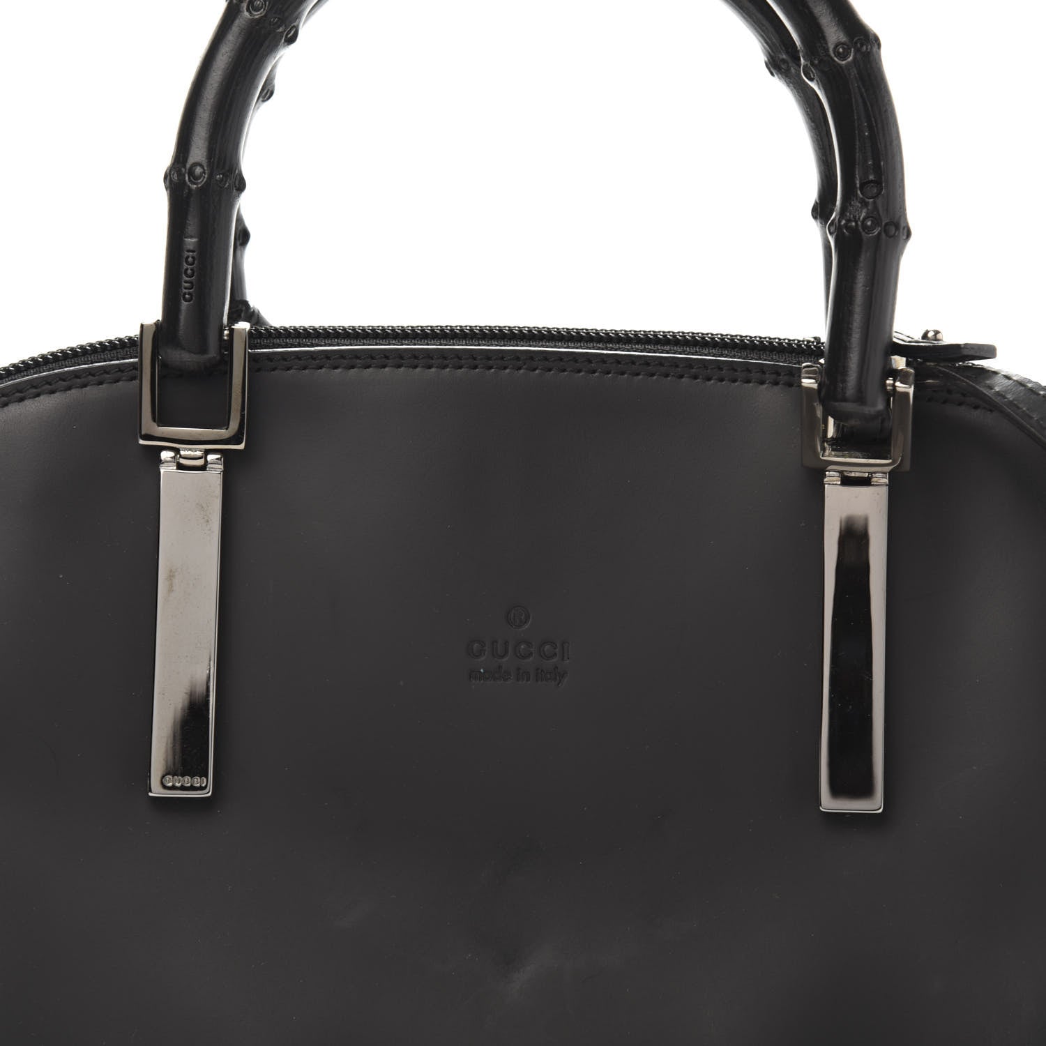 Gucci Calfskin Bamboo Top Handle Black 10 of 10