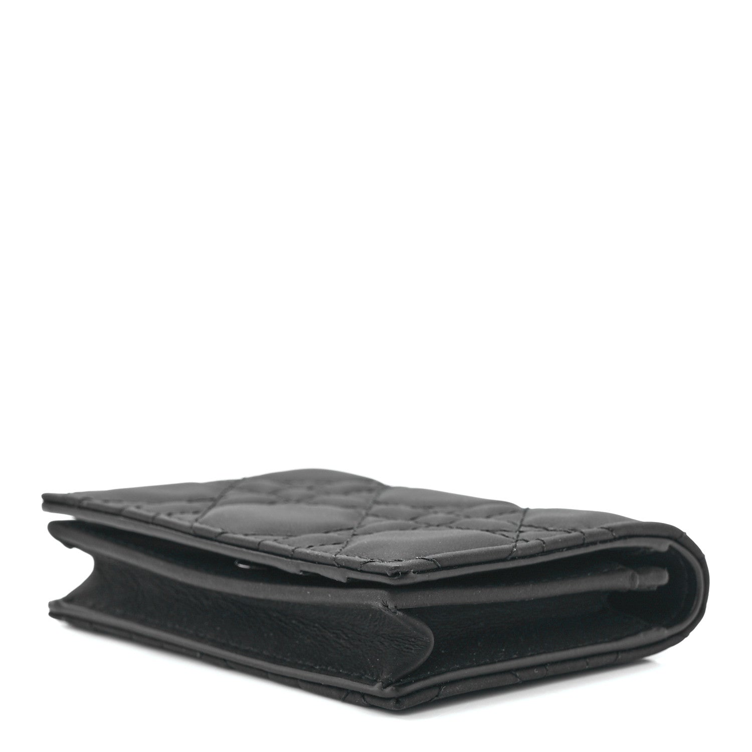 Christian Dior Ultra Matte Calfskin Small Lady Dior Flap Card Holder Black 8 of 11