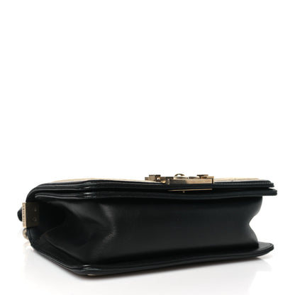 Chanel Metallic Calfskin Pleated Small Boy In Rome Flap Black Gold 4 of 10