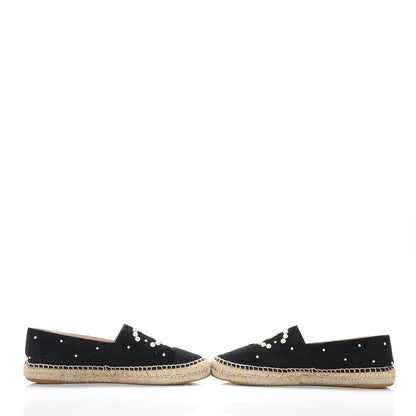 Chanel Suede Pearl CC Espadrilles 40 Black 6 of 18