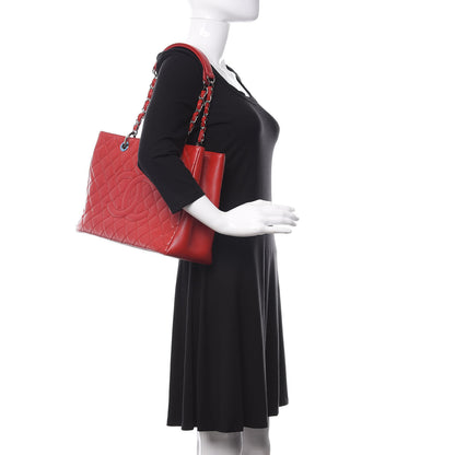 Chanel Caviar Quilted Grand Shopping Tote GST Red 2 of 9