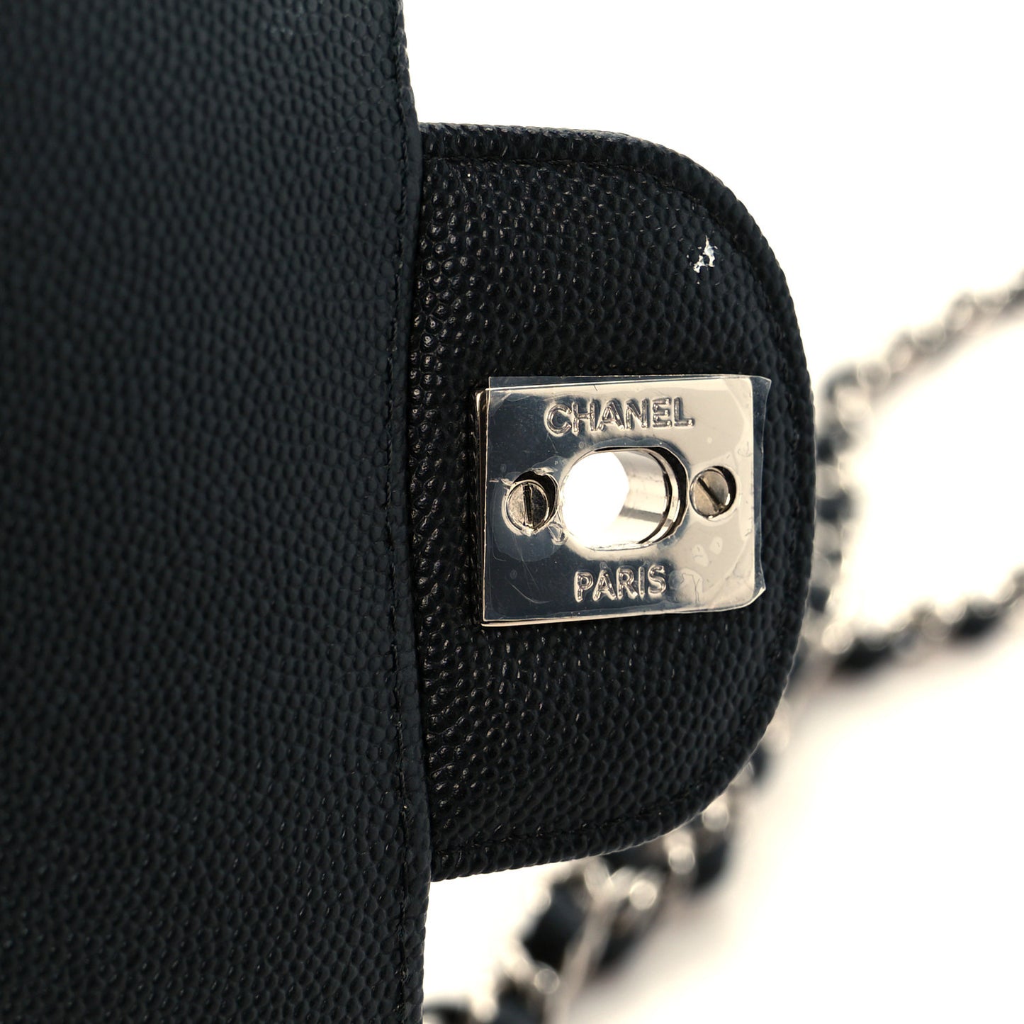 Caviar Quilted Mini Rectangular Flap Black