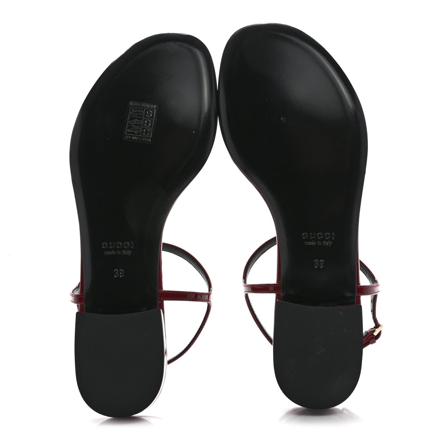 Vernice Crystal Signoria Thong Sandals 39 Rosso Ancora