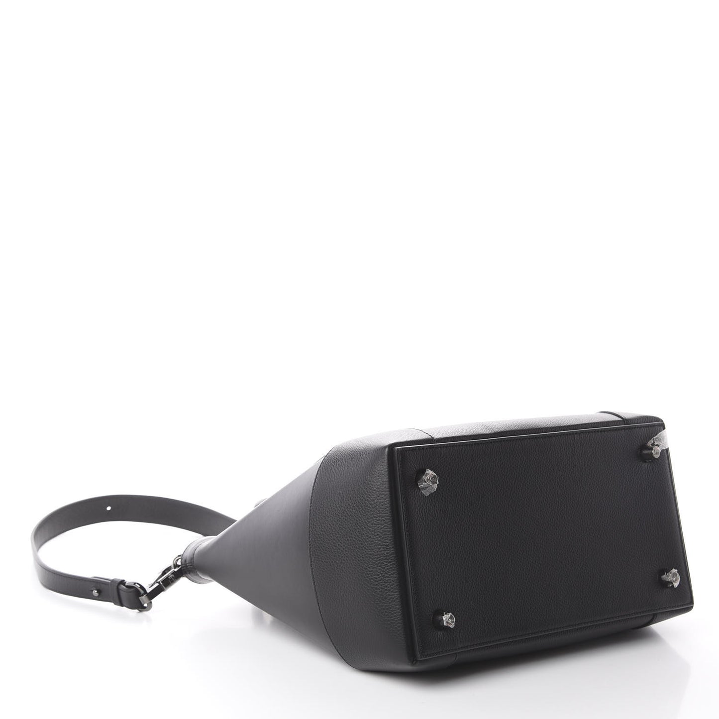 Grained Calfskin Studded Large Eloise Satchel Black