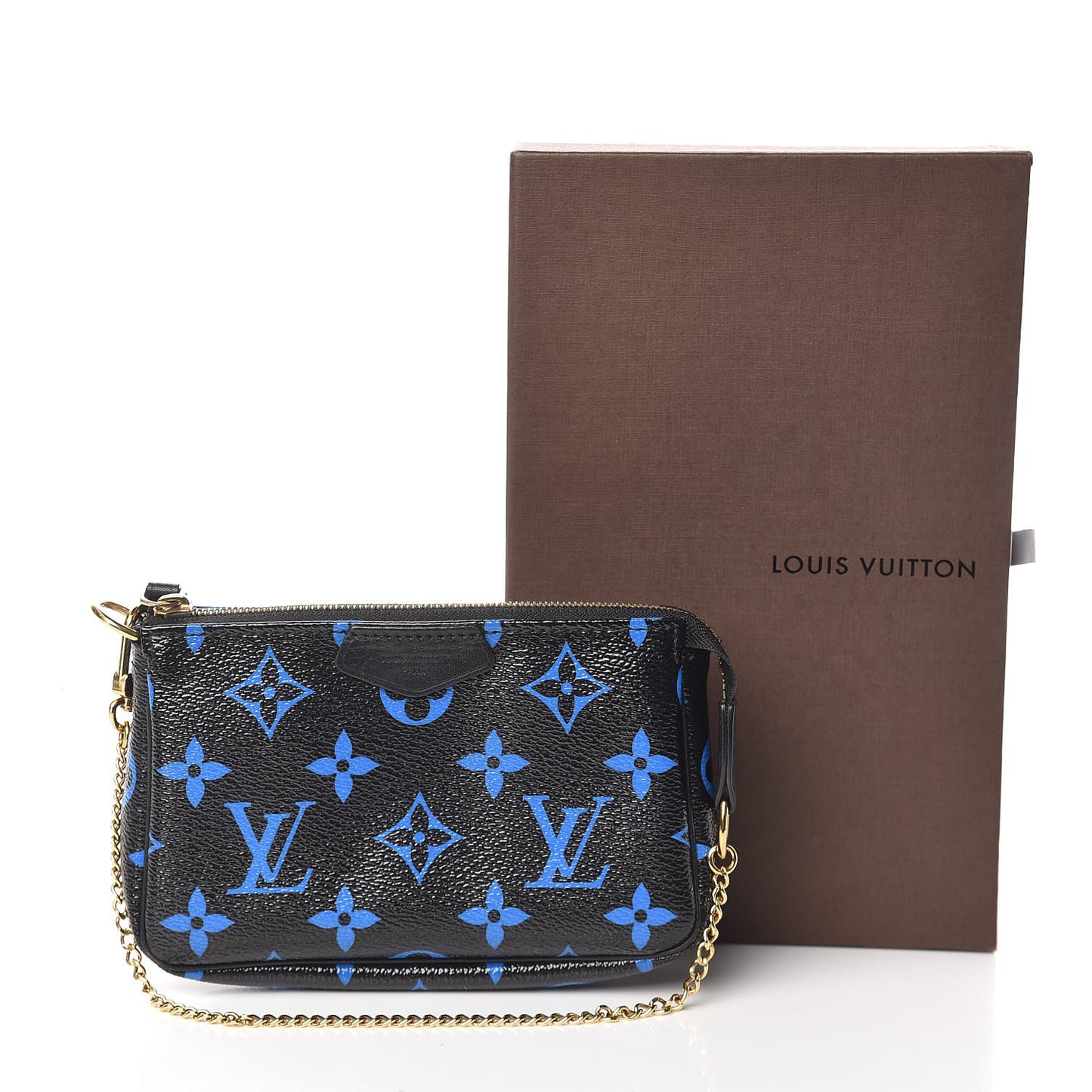 Colored Monogram Mini Pochette Accessories Blue Black