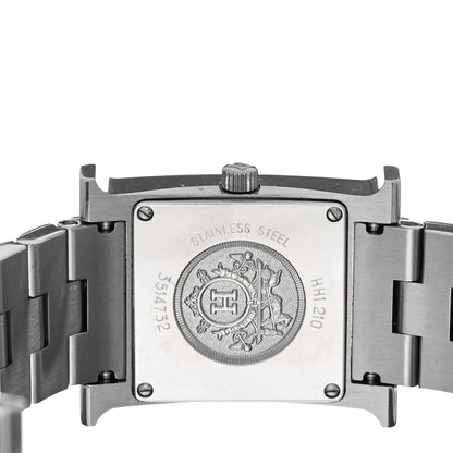 Hermes Stainless Steel Diamond Mother of Pearl 21mm Heure H Hour Quartz Watch 4 of 5
