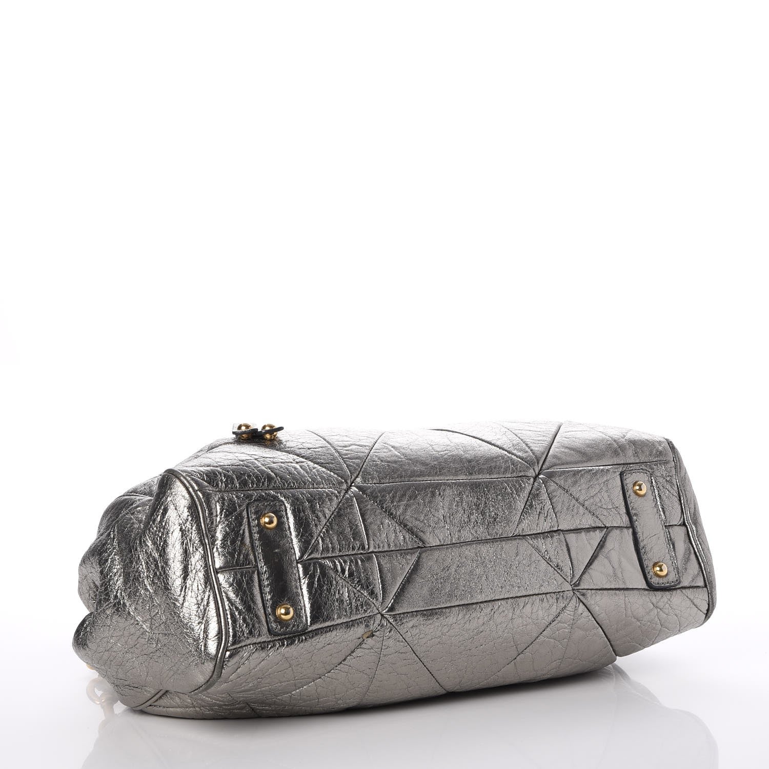 Marc Jacobs Metallic Calfskin Patchwork Stam Silver 5 of 16