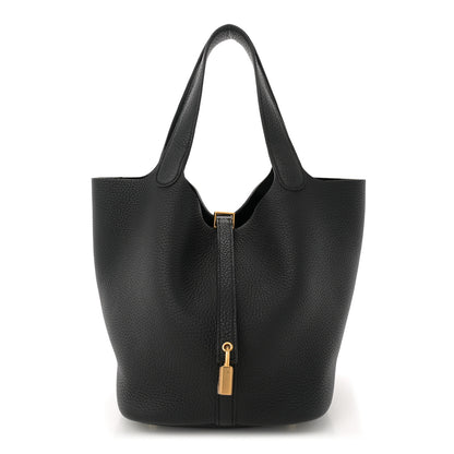 Hermes Taurillon Clemence Picotin Lock 22 MM Black 1 of 10