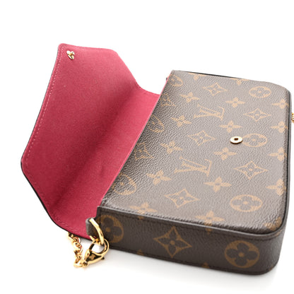 Louis Vuitton Monogram Pochette Felicie Chain Wallet Fuchsia 12 of 14
