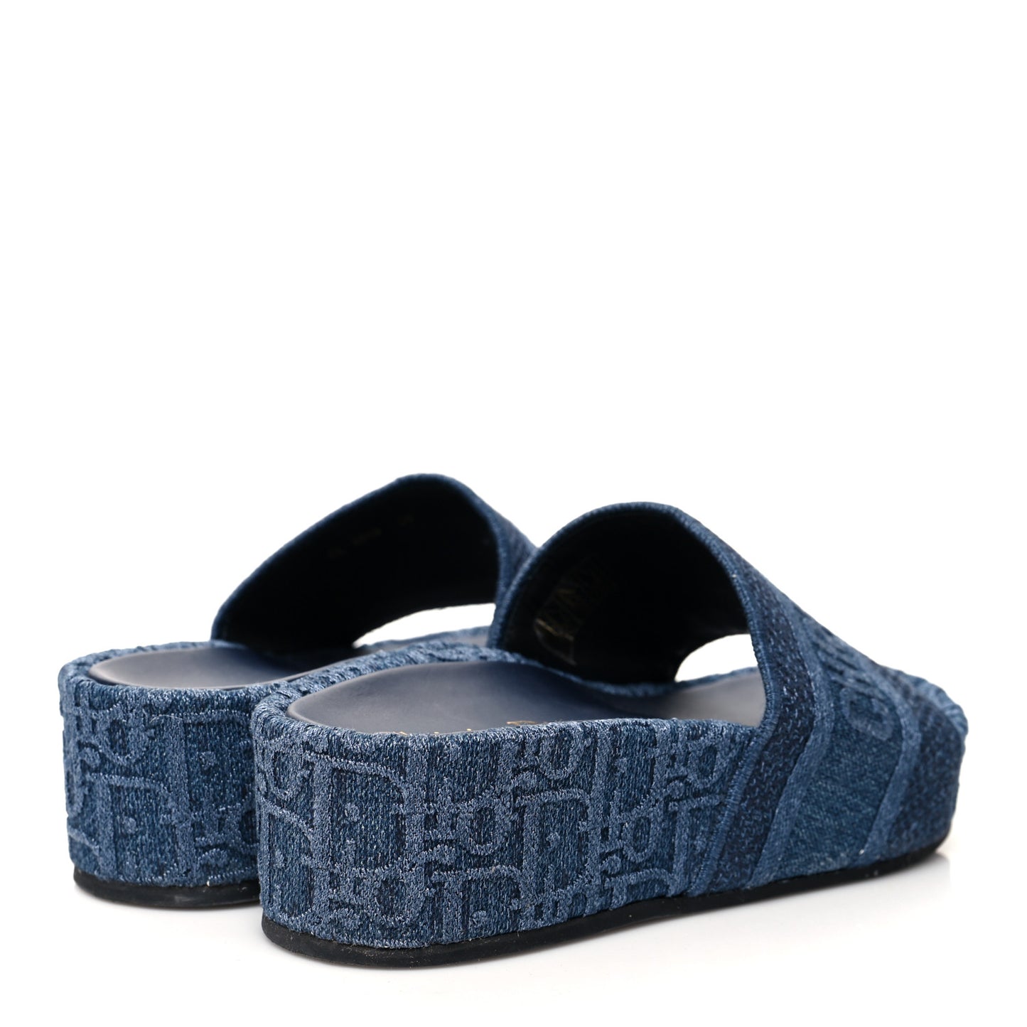 Oblique Denim D-Way Platform Sandal 36 Blue