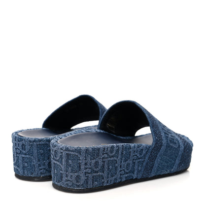 Christian Dior Oblique Denim D-Way Platform Sandal 36 Blue 4 of 9