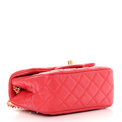 Chanel Lambskin Quilted Mini Pearl Crush Flap Red 4 of 12